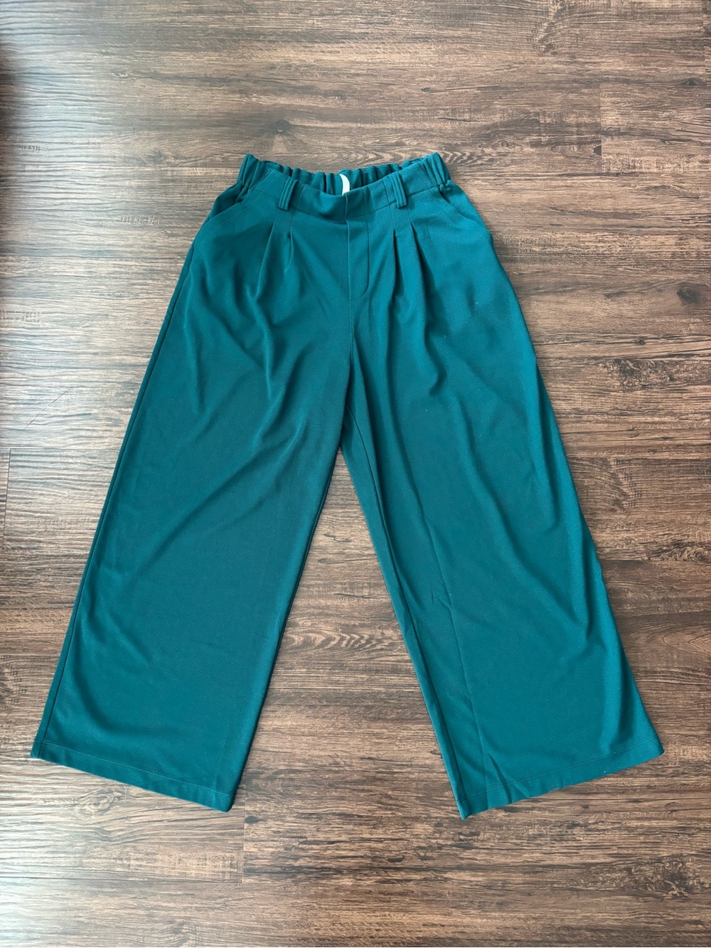 HALARA Petite Teal Wide-Leg Relaxed Pull-On Pants